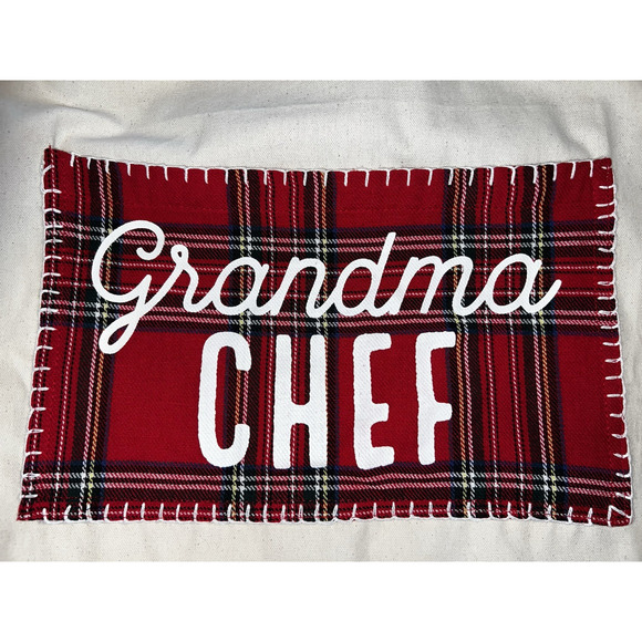 Mud Pie Apron "Grandma Chef " Red Plaid Apron -One Size--New w/ Tags - Picture 7 of 12